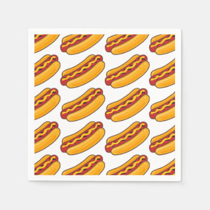 Gebratenes Hot Dog Muster Serviette