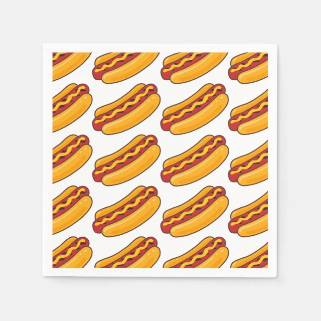 Gebratenes Hot Dog Muster Serviette (Vorderseite)