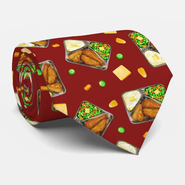 Gebratenes Huhn-Abendessen - im Rot Krawatte (Gerollt)