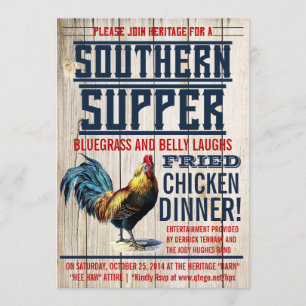 Gebratenes Huhn-Abendessen-Party Einladungen