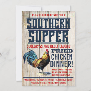 Gebratenes Huhn-Abendessen-Party Einladungen