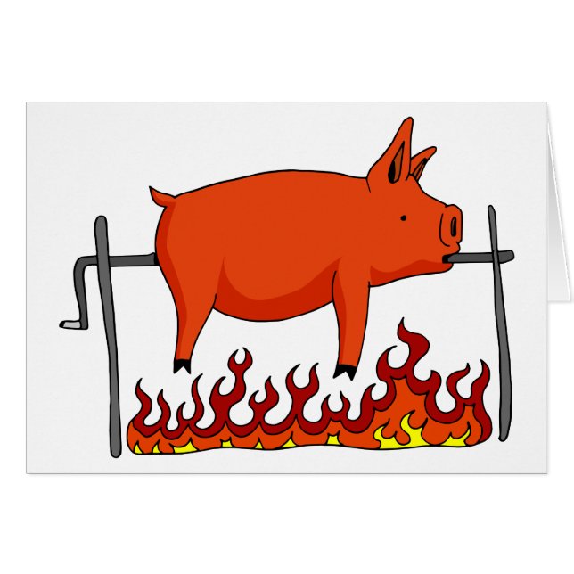 Gebratenes Schwein auf einem Spucken (Vorderseite (Horizontal))