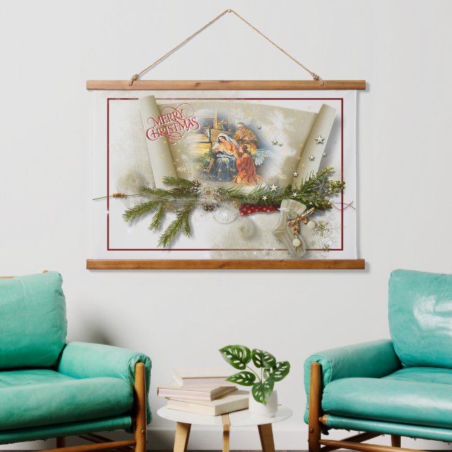 Gebräuchliche Geburtskollektion Wandteppich Mit Holzrahmen (Wohnzimmer)