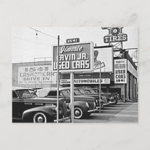 Gebrauchte Autos Lot Vintag Hollywood Kalifornien Postkarte