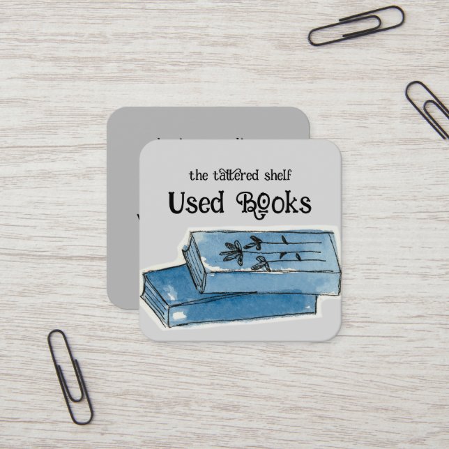 Gebrauchte Bücher für den Verkauf Buchladenbuchhal Quadratische Visitenkarte (Vorderseite/Rückseite Beispiel)