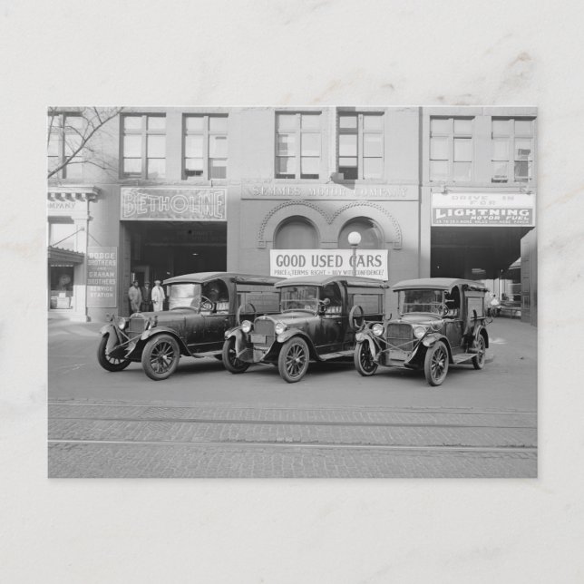 Gebrauchte Fahrzeuge zum Verkauf Postkarte (Vorderseite)