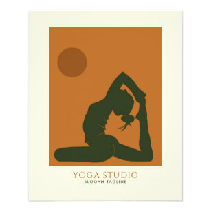Gebrauchte Logos für braune Creme Yoga-Klassen Flyer