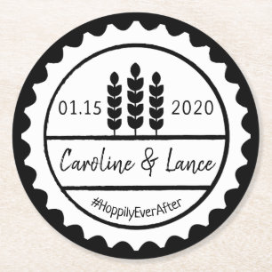 Gebräue, bevor ich Bierflasche-Kappe tat Runder Pappuntersetzer