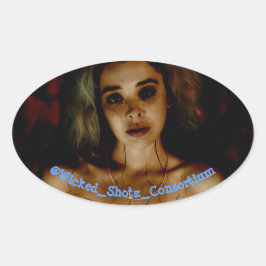 gebrochen ovaler aufkleber