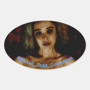 gebrochen ovaler aufkleber