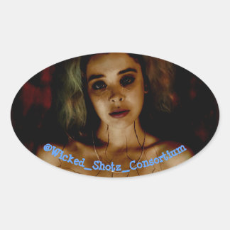 gebrochen ovaler aufkleber