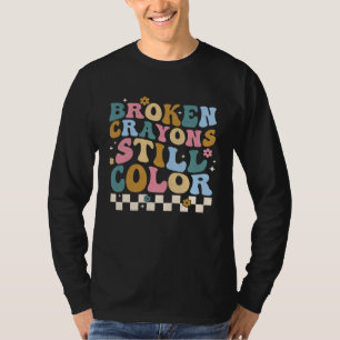Gebrochene Buntstifte färben weiterhin groovy retr T-Shirt
