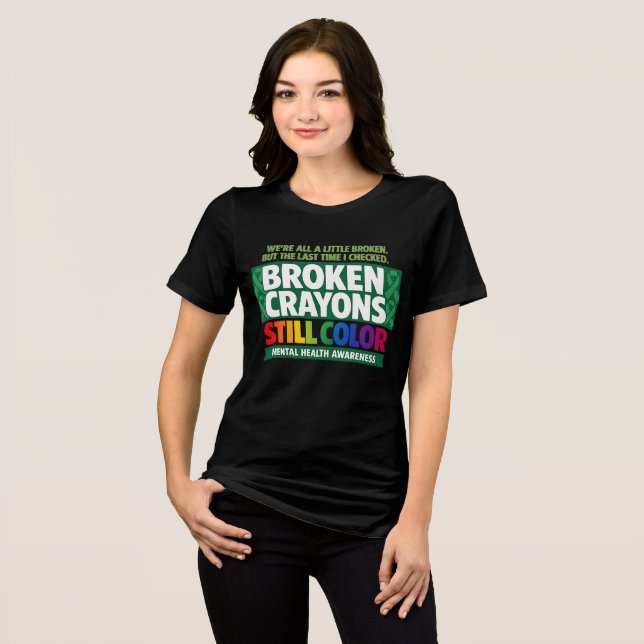 Gebrochene Buntstifte Tri-Blend Shirt (Vorderseite voll)