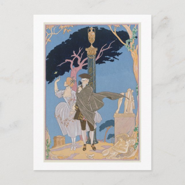 gebrochene Herzen, gebrochene Statuen, Illustratio Postkarte (Vorderseite)