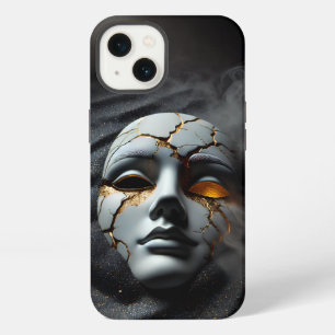 Gebrochene Porzellanmaske Dark iPhone 13 Tough Cas Hülle