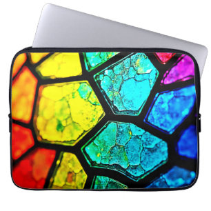 Gebrochene Regenbogen-Glasmalerei-Kunst Laptopschutzhülle