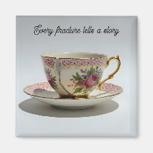gebrochene Tasse inspirierender Magnet