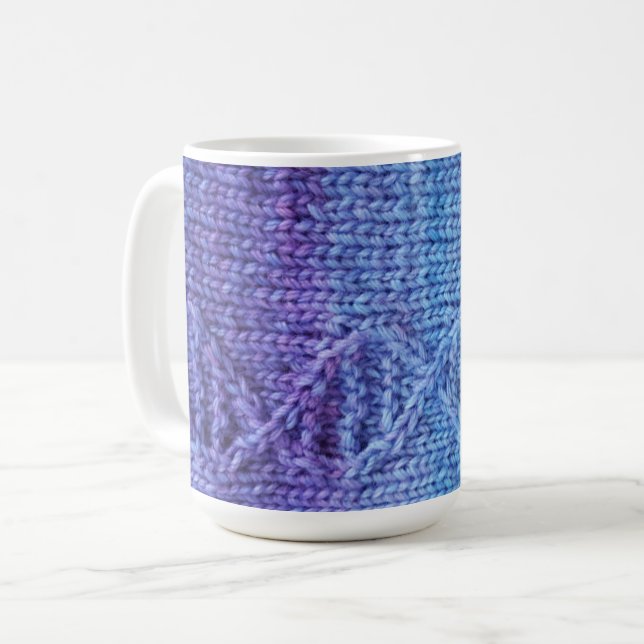Gebrochene violette Tasse ChemKnits Strick DNA (Vorderseite Links)