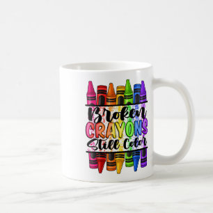 Gebrochene Wachsmalstifte färben weiterhin Mental Kaffeetasse