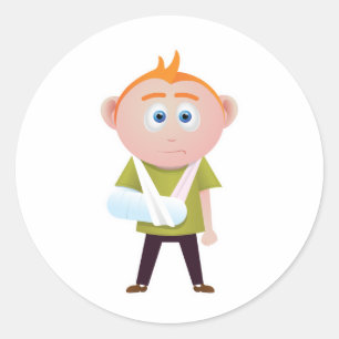 Gebrochener Arm Runder Aufkleber