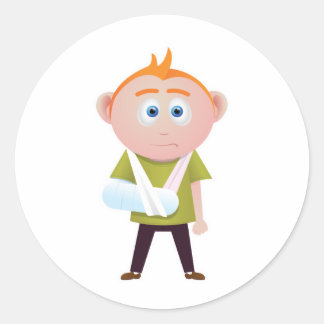 gebrochener Arm Runder Aufkleber