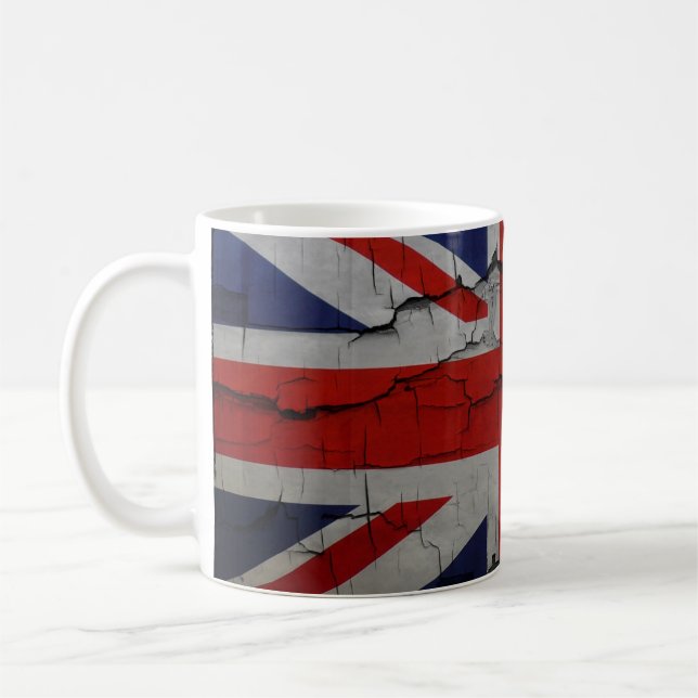 Gebrochener Gewerkschafts-Jack, BRITISCHE Tasse (Links)