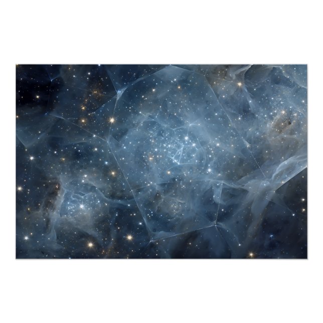 Gebrochener Nebel Sternenfeld Kosmische Geometrie Poster (Vorderseite)