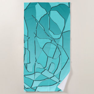 Gebrochenes Glas Türkis Strandtuch