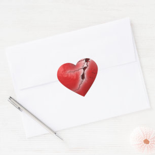 Gebrochenes Herz Anti-Valentinstag  Herz-Aufkleber