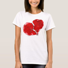 Gebrochenes Herz Polygon Abstrakt Apparell T-Shirt