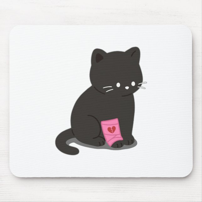 Gebrochenes Katzenherz Mousepad (Vorne)