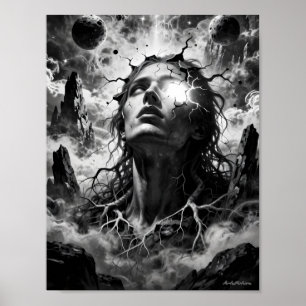 Gebrochenes Kosmisches Geist Surrealistisches Port Poster