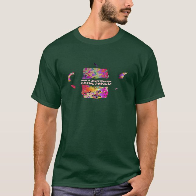 Gebrochenes Männer Dk Grün T-Shirt (Vorderseite)