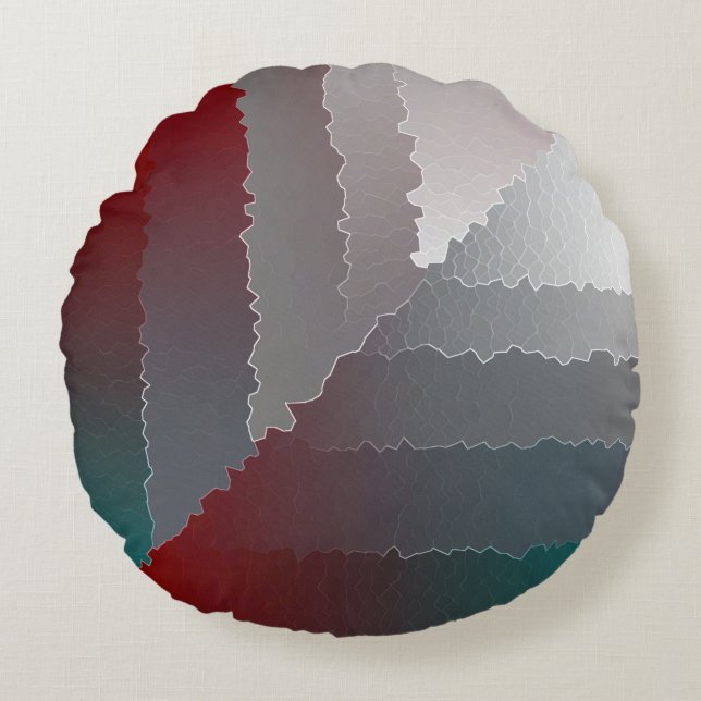 Gebrochenes Mosaik Rundes Kissen (Vorderseite)