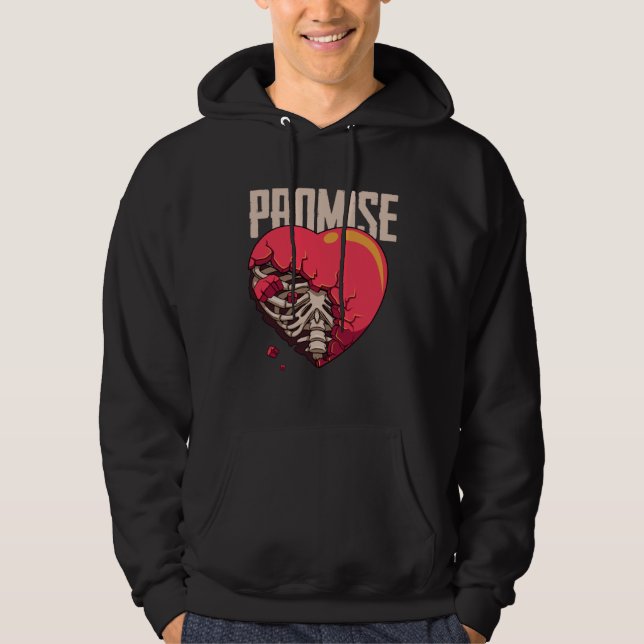 Gebrochenes Versprechen Gebrochenes Herz Brustkorb Hoodie (Vorderseite)