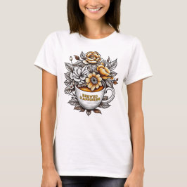 Gebrühtes Glück Kaffee Blume T-Shirt