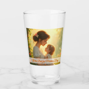 Gebt die mütterliche Liebe in blühendem Licht Glas