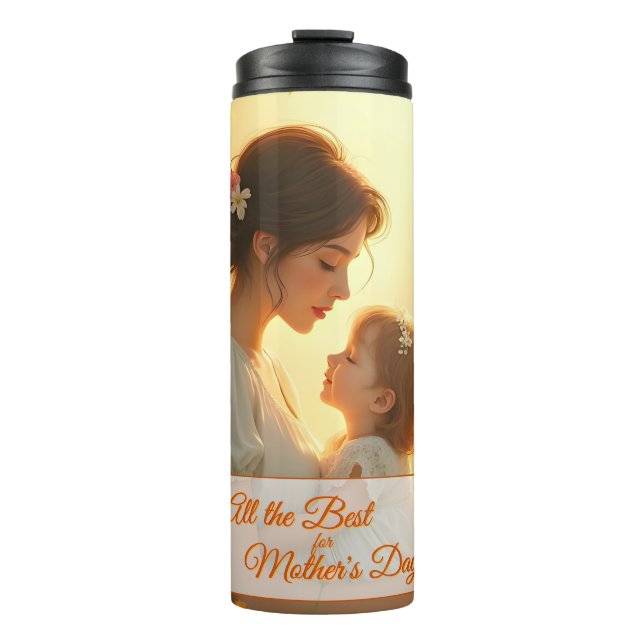 Gebt die mütterliche Liebe in blühendem Licht Thermosbecher (Vorderseite)