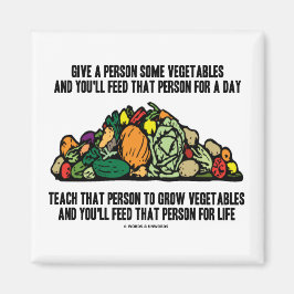 Gebt Gemüse Fütternd Person für einen Tag zu wachs Magnet