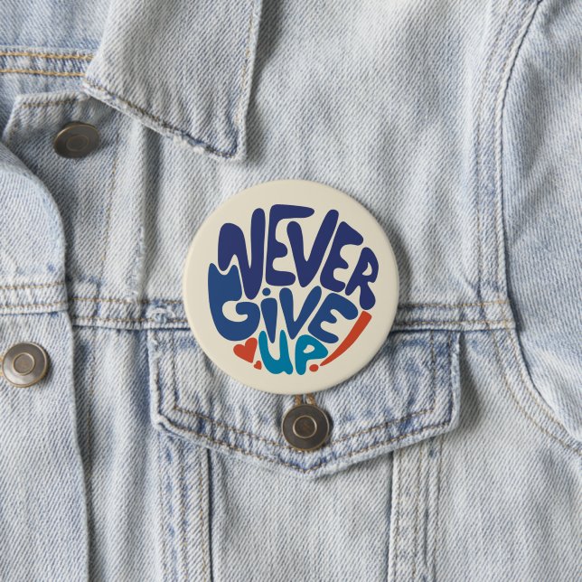Gebt nie auf - Blumenzettel und Roter Geburtstag Button (Beispiel)