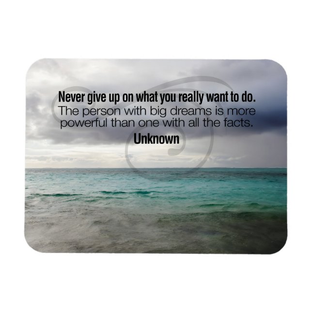 "Gebt nie auf" Inspiration flexibel Magnet (Horizontal)