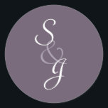 Gebuchte Hochzeitspflanze Umschlag Aufkleber<br><div class="desc">Dunkler lila Auberginen-Umschlag Aufkleber-Aufkleber mit den Initialen von Braut und Bräutigam. Wenn Sie dieses Design in einem anderen Stil oder Farbe sehen möchten,  schreiben Sie mir an orchardgreetings@gmail.com. Ich helfe Ihnen gerne.</div>