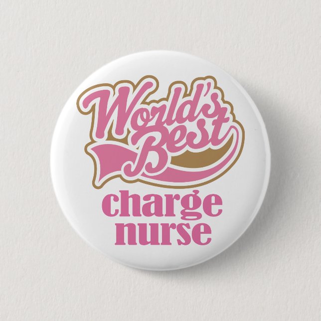 Gebührn-Krankenschwester-Rosa-Geschenk Button (Vorderseite)