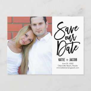 Gebürstete moderne Save-the-Date-Postkarte Ankündigungspostkarte