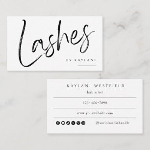 Gebürstete Schrift Wimpern Visitenkarte Wimpern Kü
