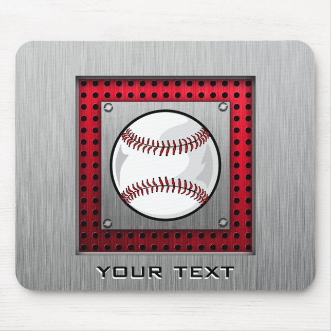 Gebürsteter Aluminiumblick Baseball Mousepad (Vorne)