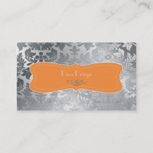 Gebürsteter barocker Stahldamast Visitenkarte