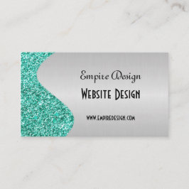 Gebürsteter Imitat-Silber-aquamariner Visitenkarte