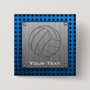 Gebürsteter Metall-Blick Volleyball Button