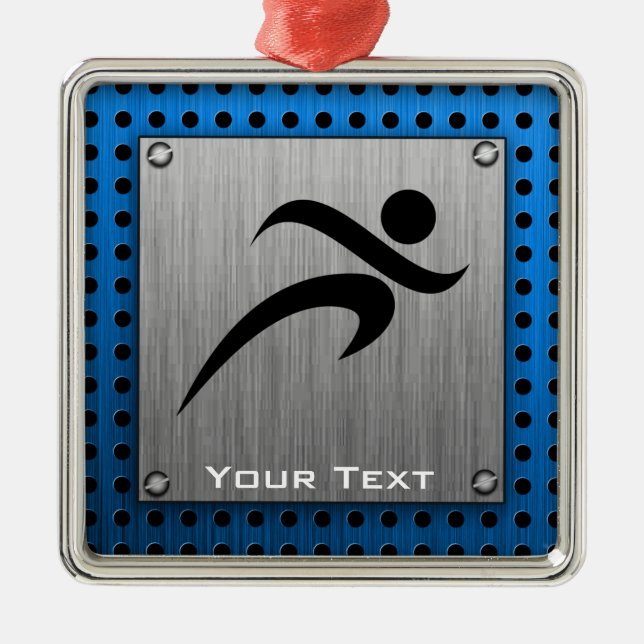 Gebürsteter Metallblick Betrieb Silbernes Ornament (Vorne)